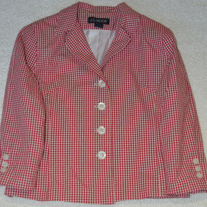 Red and White Checkered Blazer